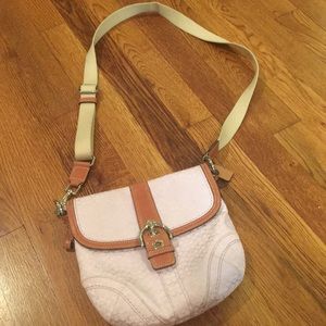 Coach logo light pink crossbody
